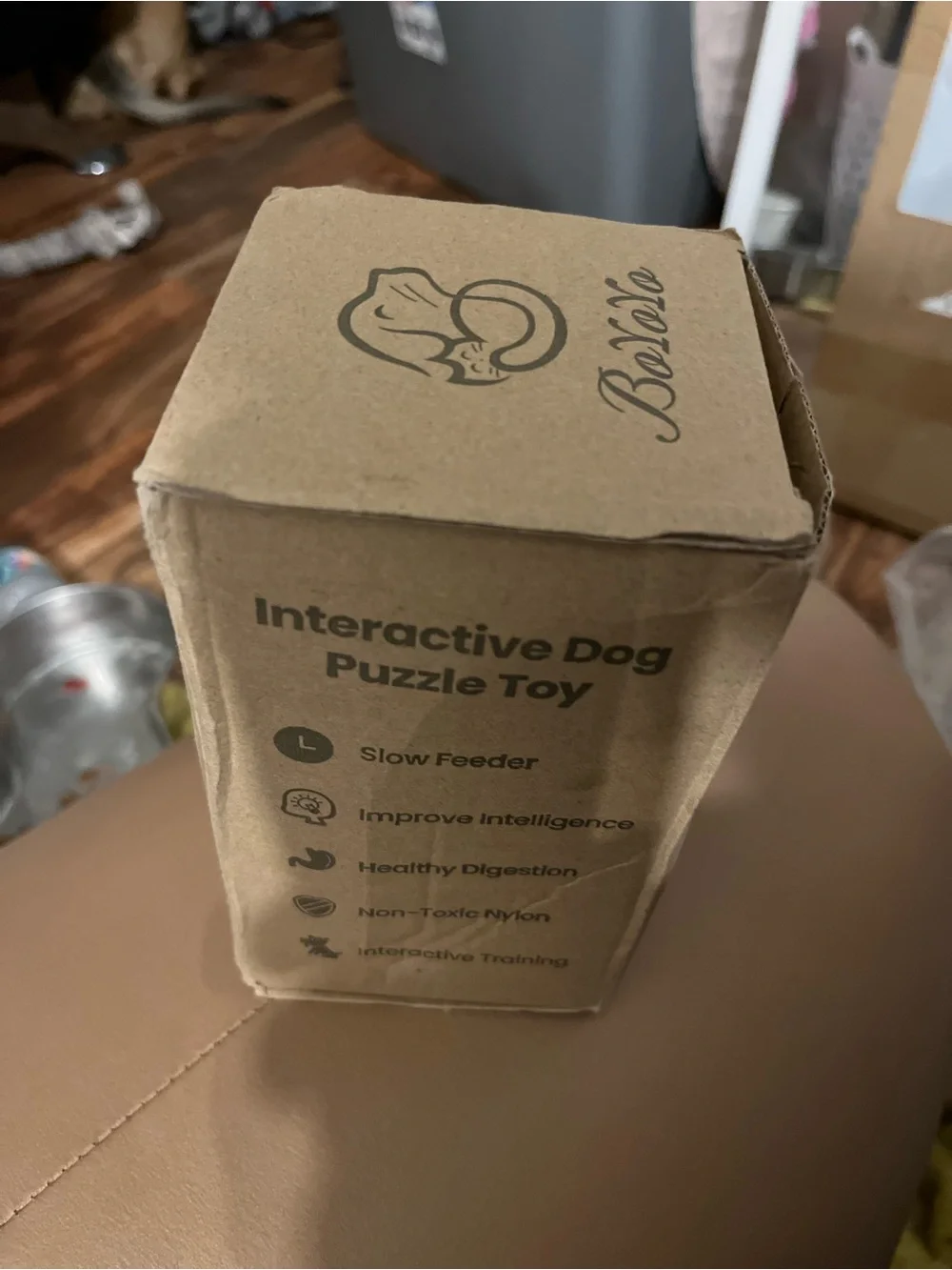 Interactive Dog Puzzle Toy - Brown